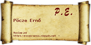 Pöcze Ernő névjegykártya